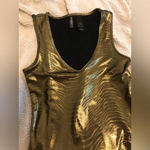 Gold Zebra Pattern Sleeveless Dress or Long Top (XS)